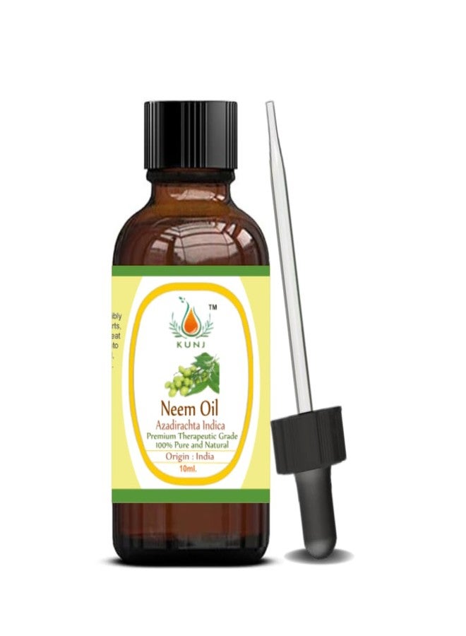 KUNJ Neem Oil (Azadirachta indica) 10ML – 100% Pure & Natural, Cold Pressed, Undiluted – Therapeutic Grade Carrier Oil for Skin, Hair & Natural Care - Image 2
