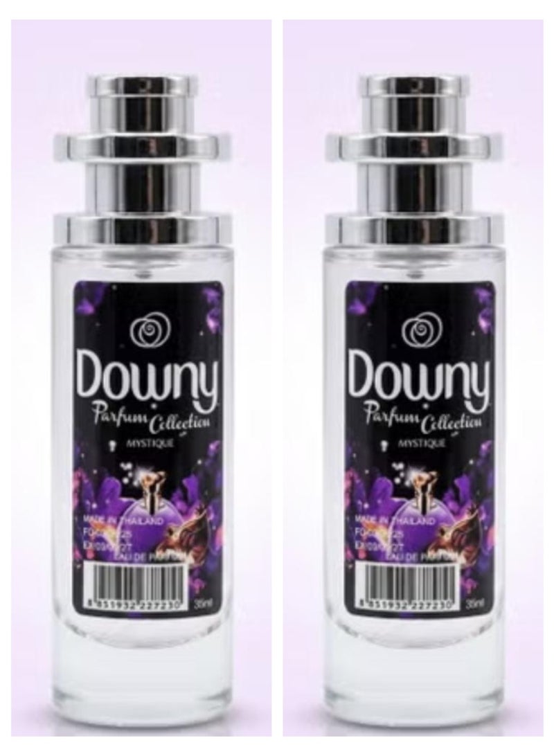 مجموعة عطور "ميستيك" (Mystique) - عبوتان: عطر مركز للأقمشة برائحة منعشة تدوم طويلاً (35 مل × قطعتان).