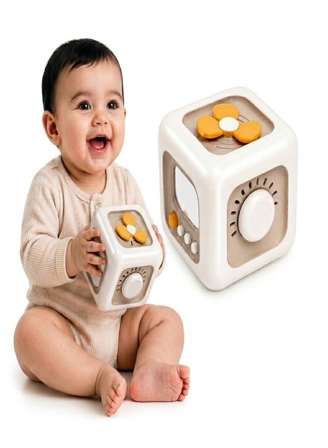 Clapstore Montessori Busy Cube for Toddlers 1-3,Car Travel Toys Busy Board Activity,Learning Stocking Stuffers Educational Birthday Gifts Sensory Baby 12-18 Months (Fan Learning 6 in 1 Cube) - Image 1