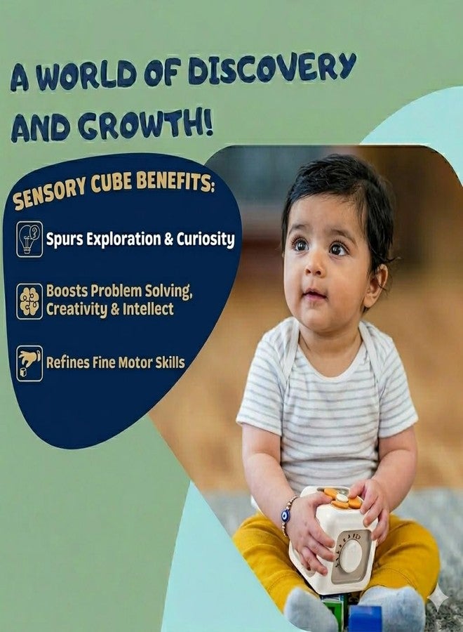 Clapstore Montessori Busy Cube for Toddlers 1-3,Car Travel Toys Busy Board Activity,Learning Stocking Stuffers Educational Birthday Gifts Sensory Baby 12-18 Months (Fan Learning 6 in 1 Cube) - Image 3
