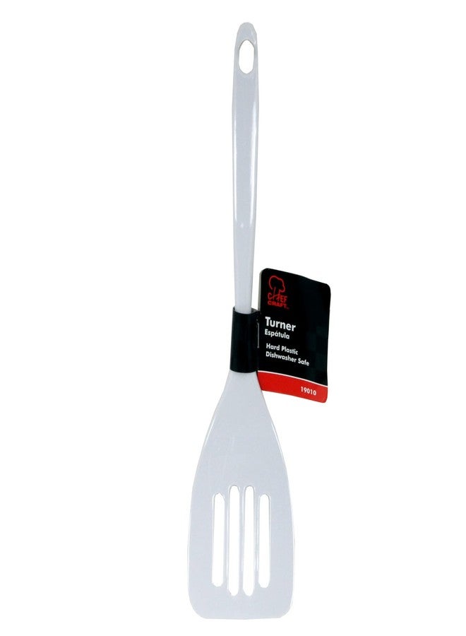 Chef Craft Basic Melamine Slotted Turner/Spatula, 11.25 inch, White - Image 4