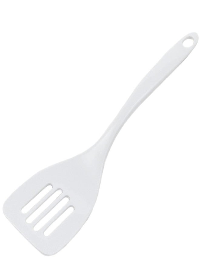 Chef Craft Basic Melamine Slotted Turner/Spatula, 11.25 inch, White - Image 1