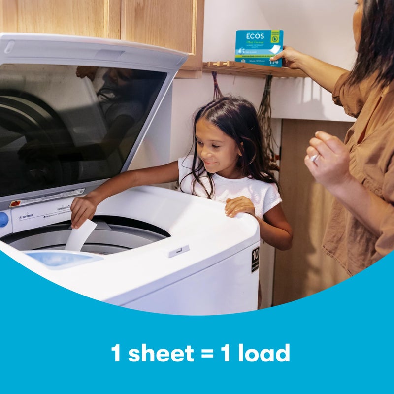 ECOS Laundry Detergent Sheets Vegan, No Plastic Jug, No Mess, Liquid Free - Hypoallergenic, Plant Powered Laundry Detergent Sheet - Magnolia & Lily - 114 Count (Pack of 1) - Image 5