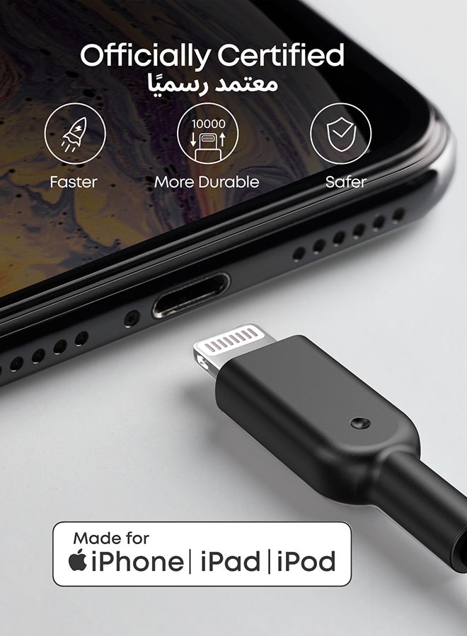 كابل باور لاين II بمنفذ لايتنينج (بطول 3 أقدام)، قد يكون أكثر الكابلات متانة في العالم، معتمد بشهادة MFi لهاتف آيفون 11/ 11 برو/ 11 برو ماكس/ Xs/ وXS ماكس/ وXR/ وX/ و8/ 8 بلس/ 7/ 7 بلس/ 6/ 6 بلس - Image 3