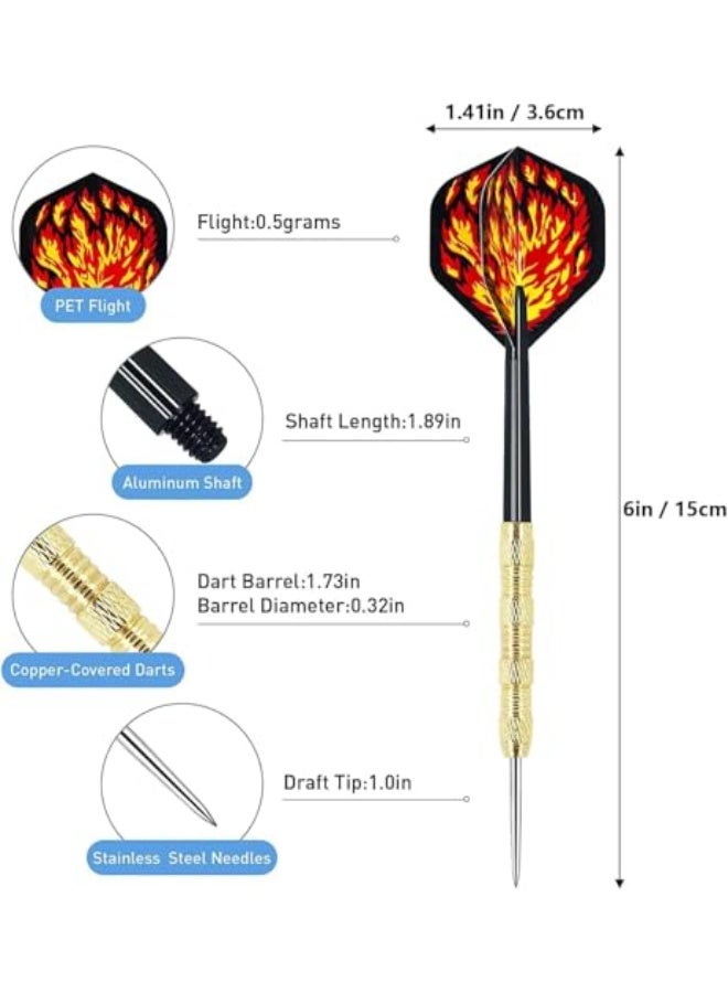 LANNJIN 18 Pack Steel Tip Darts Set, Professional Dartboard Darts with Aluminum Shafts and Standard Flights, Metal Tip Darts for Beginners and Advanced Players, Indoor Home Game - Image 2