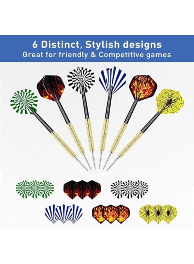 LANNJIN 18 Pack Steel Tip Darts Set, Professional Dartboard Darts with Aluminum Shafts and Standard Flights, Metal Tip Darts for Beginners and Advanced Players, Indoor Home Game - Image 3
