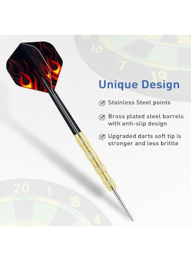 LANNJIN 18 Pack Steel Tip Darts Set, Professional Dartboard Darts with Aluminum Shafts and Standard Flights, Metal Tip Darts for Beginners and Advanced Players, Indoor Home Game - Image 5