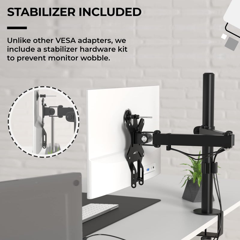 HumanCentric محول تركيب VESA من HumanCentric لشاشات HP 22er، 22es، 22f، 23er، 23es، 23f، 24ea، 24ec، 24er، 24es، 24f، 24fw، 25er، 25es، 25f، 27er، 27ea، 27es، 27f، 27fw، 27ec (أبيض) - Image 4