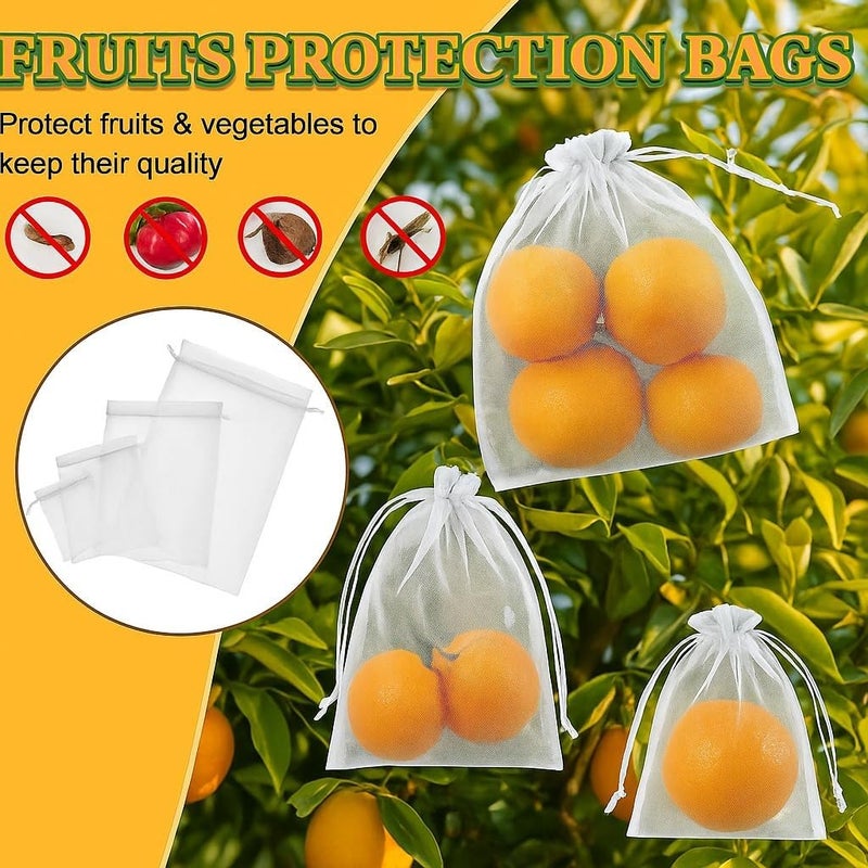 ZIMBLE أكياس شبكية لحماية المانجو والجوافة والرمان | غطاء حشرات قابل لإعادة الاستخدام للنباتات في الحدائق والأشجار | شبكة مضادة للحشرات قابلة للتنفس للاستخدام الزراعي (50) - Image 2
