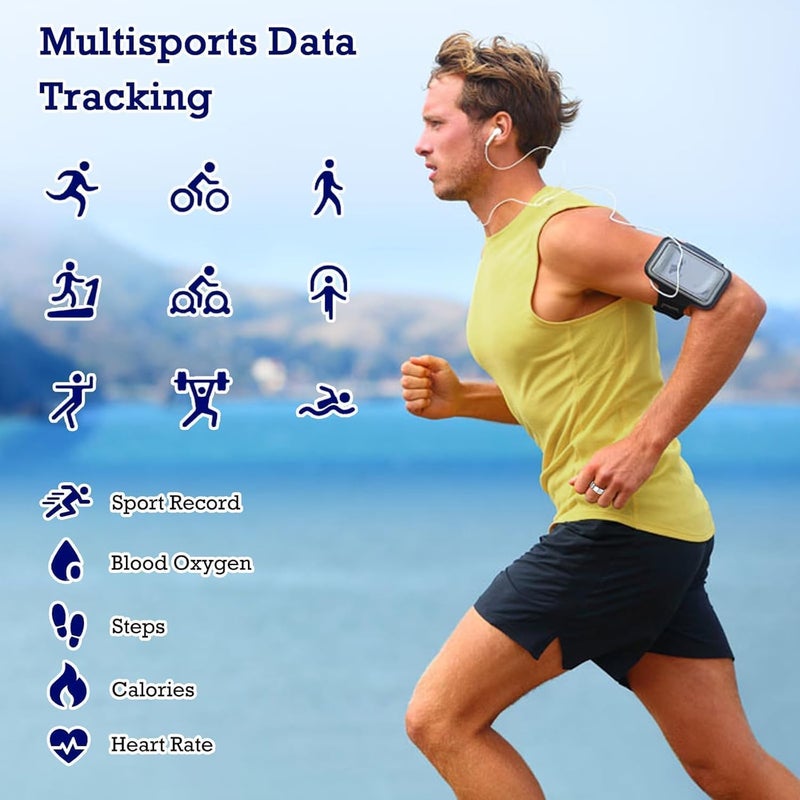 حلقة اللياقة البدنية تتبع صحة معدل ضربات القلب، قياس الأكسجة، النوم، رصد السعرات الحرارية للتمرين، تتبع جميع مؤشرات الصحة المهمة الخاصة بك، متوافق مع نظام التشغيل iOS وأندرويد (الفضة، 11) - Image 5