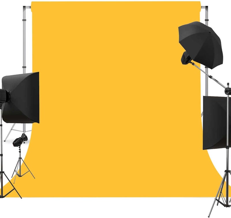 TYTYUU Yellow Photo Backdrop for Photoshoot Yellow Background for Photography Photo Backdrop Curtain for Party 5 x 7 FT - Image 1