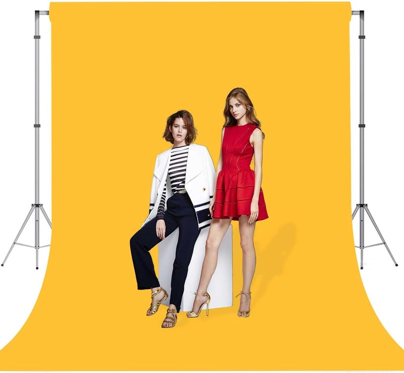TYTYUU Yellow Photo Backdrop for Photoshoot Yellow Background for Photography Photo Backdrop Curtain for Party 5 x 7 FT - Image 2