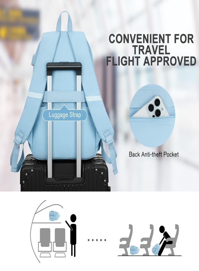 WINDARS Backpack for Teen Girls, Laptop Backpack Cute Kids Bookbag for Middle School College Students Large School Bag, Blue, 15.6 inch - Image 5