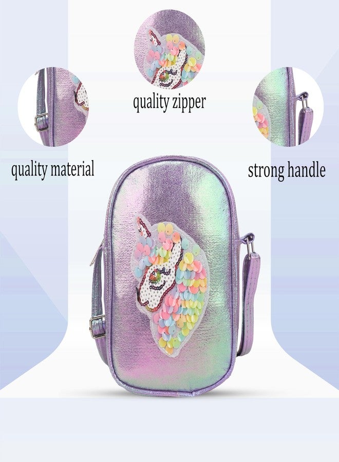 ADSON Laser Holographic Unicorn Crossbody Bag Fix Sequins Purse Cute Shoulder Bag Coin Purse Handbag Cute Tote Girl Messenger Girl Child Tote Wallet Flash kids Crossbody Bag(Multi Colour) - Image 4