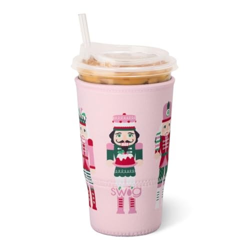 Swig Life Large Iced Cup Coolie 3032oz Iced Coffee Cup Insulator Sleeve with Handle Neoprene Insulated Nutcracker Coolie Keeps Drinks Cold Sugar Plum Soldiers - Image 1