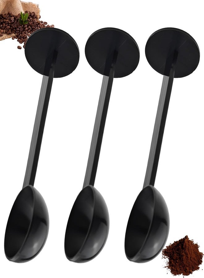 Capiant 3 PACK 2-In-1 Black Espresso Coffee Bean Spoon, Tamping Scoop Tamper Tea Tool - Image 1