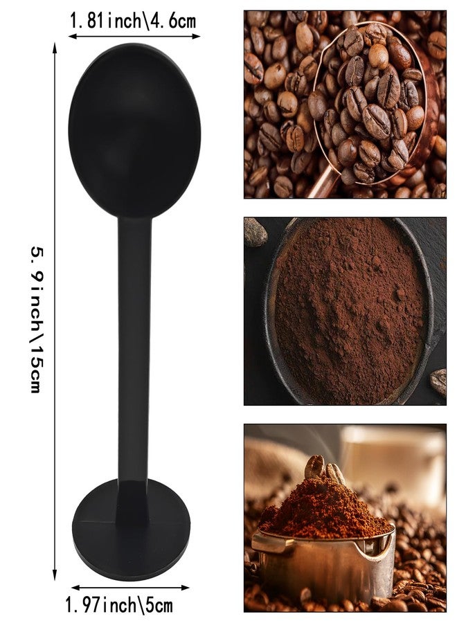 Capiant 3 PACK 2-In-1 Black Espresso Coffee Bean Spoon, Tamping Scoop Tamper Tea Tool - Image 2