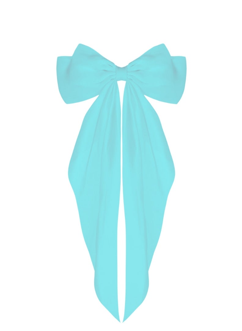 WLLHYF Large Hair Clips, Silk Satin Hair Clips, Long French Tail Hairpins, Metal Hair Pins, Hair Accessories (Light Blue)