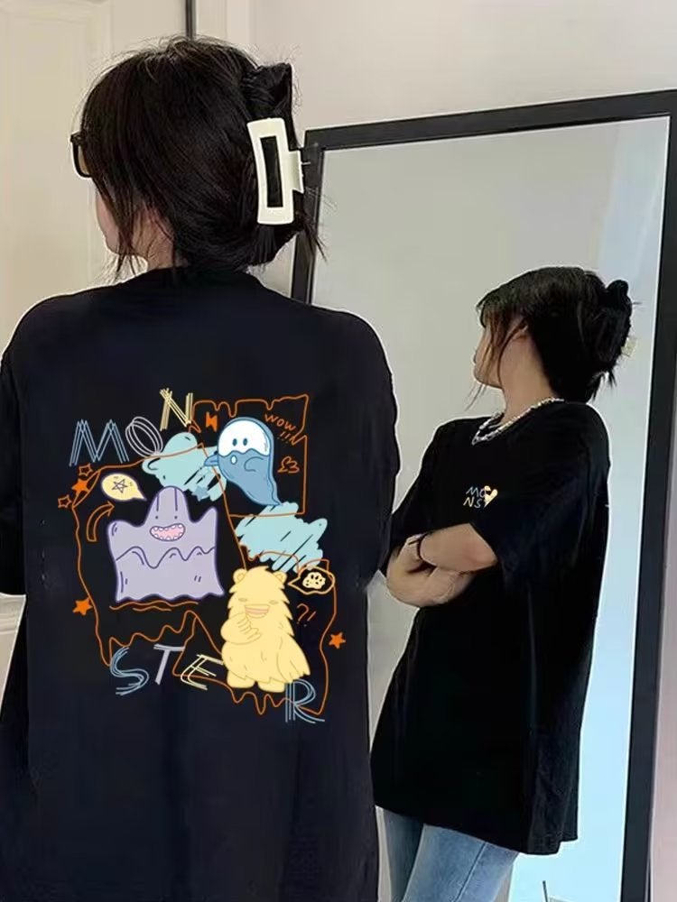 Different couple's T-shirt summer 2023 Internet celebrity short sleeve - Image 1