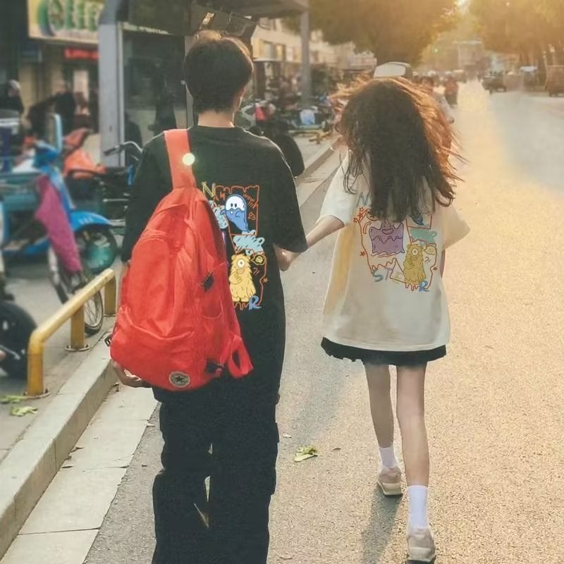 Different couple's T-shirt summer 2023 Internet celebrity short sleeve - Image 2