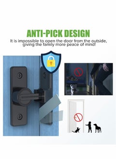 Generic Heavy Duty 90 Degree Right Angle Door Lock, Durable Flip Latch Bolt for Doors and Windows, Push,Pull Lock Rod for Barns  - Image 3