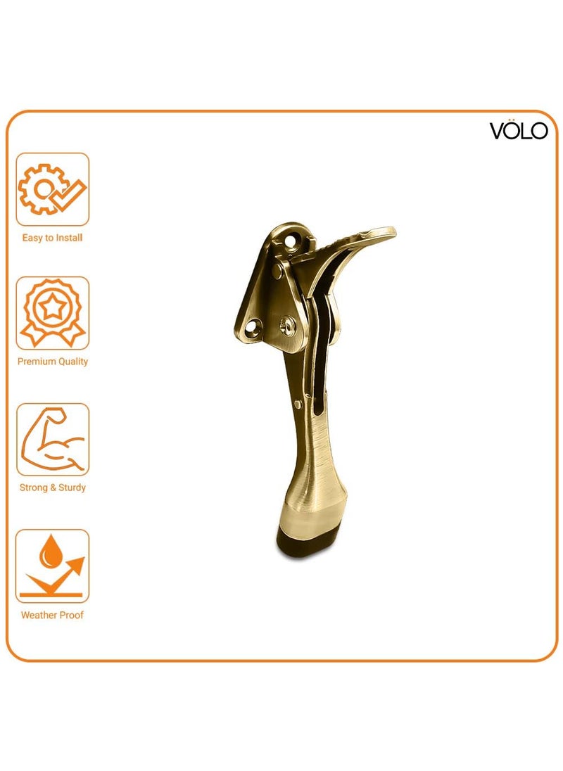 Volo Volo Hands Free Kickdown Foot Door Stopper with NonSlip Base Doors Open Easily with Just a Foot Tap 4 Inch Antique 2  - Image 2