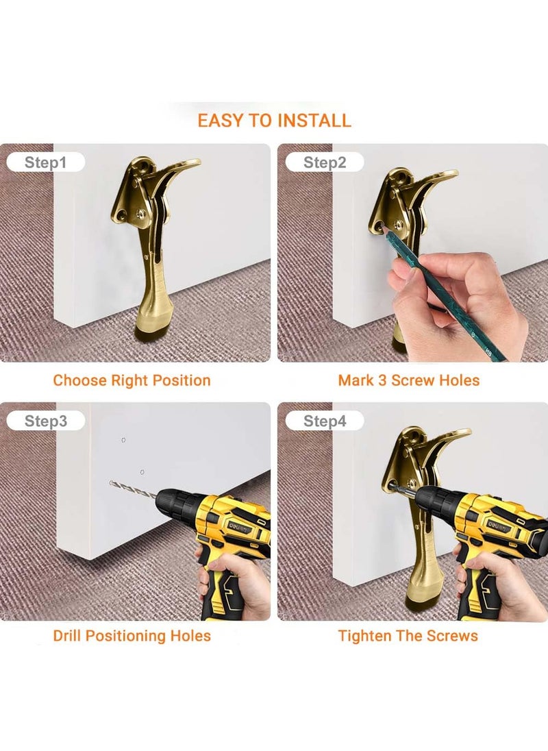 Volo Volo Hands Free Kickdown Foot Door Stopper with NonSlip Base Doors Open Easily with Just a Foot Tap 4 Inch Antique 2  - Image 5