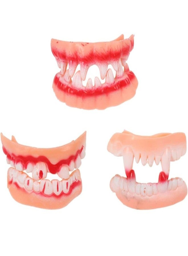 AGC Vampire Silicone Teeth for Halloween | Bloody Vampire Fangs & Zombie Tooth Caps | Scary Devil Costume Prop for Party Makeup & Cosplay | Reusable Fake Teeth Accessory (Pack of 1 Pair) - Image 1