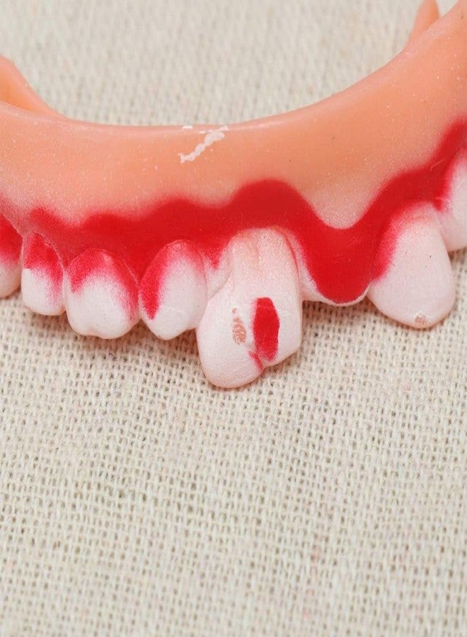 AGC Vampire Silicone Teeth for Halloween | Bloody Vampire Fangs & Zombie Tooth Caps | Scary Devil Costume Prop for Party Makeup & Cosplay | Reusable Fake Teeth Accessory (Pack of 1 Pair) - Image 3