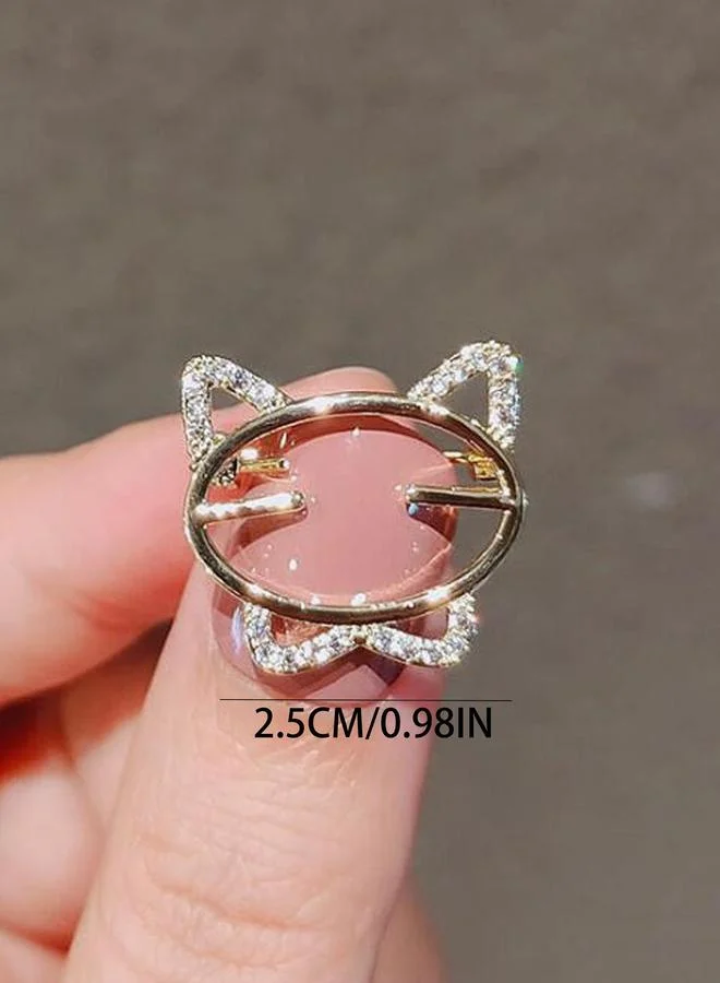 Take Two  Gold Cat Brooch with Crystals for Women | Best Price UAE