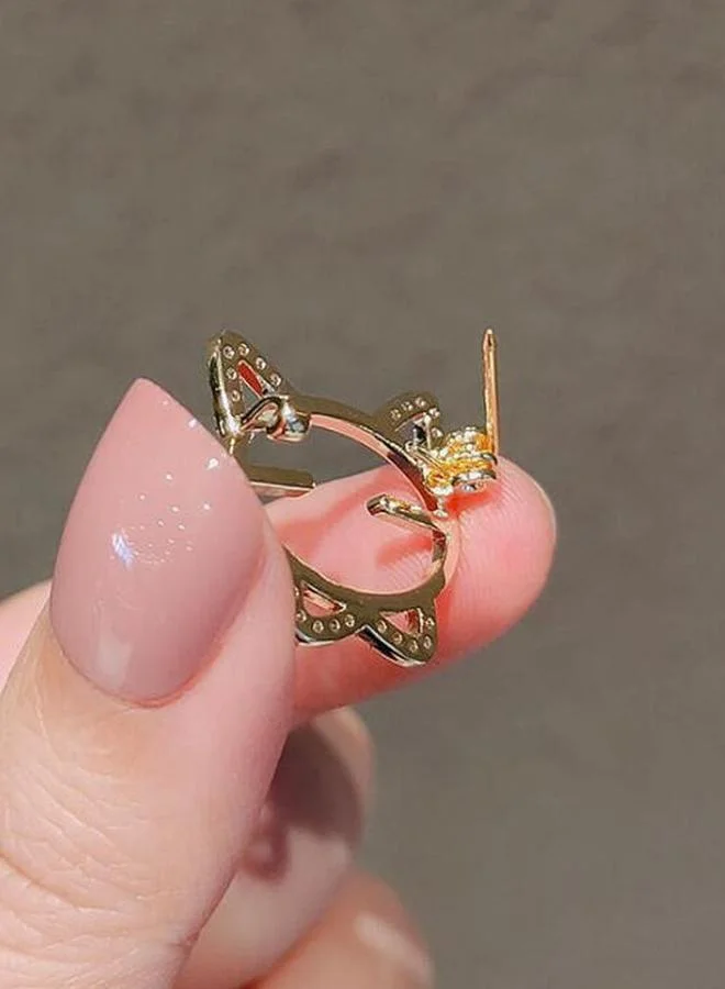 Take Two  Gold Cat Brooch with Crystals for Women | Best Price UAE