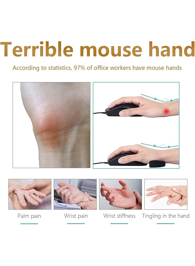 erorex 2 Pcs Ergonomic Gliding Palm Rest Soft Cooling Material Sliding Wrist Pad That Moves With Your Mouse For Office Computer Laptop Easy Typing Pain Relief Wrist Rest Black  - Image 2