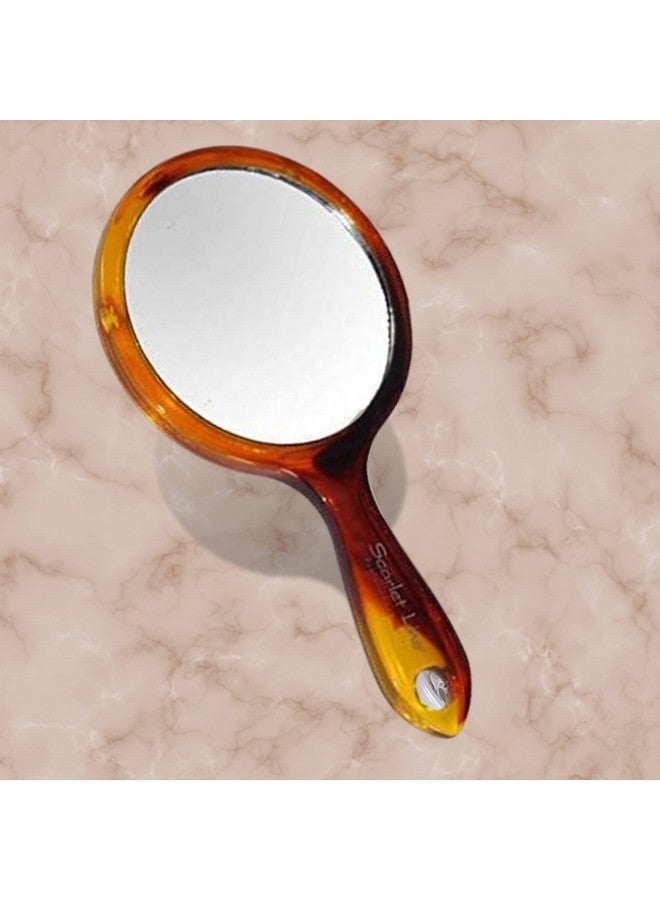 سكارليت لاين مرآة يد صغيرة مستديرة مزدوجة الجوانب احترافية من Scarlet Line مع مرآة مكبرة مدمجة مريحة للمكياج والسفر مع مقبض - Image 1