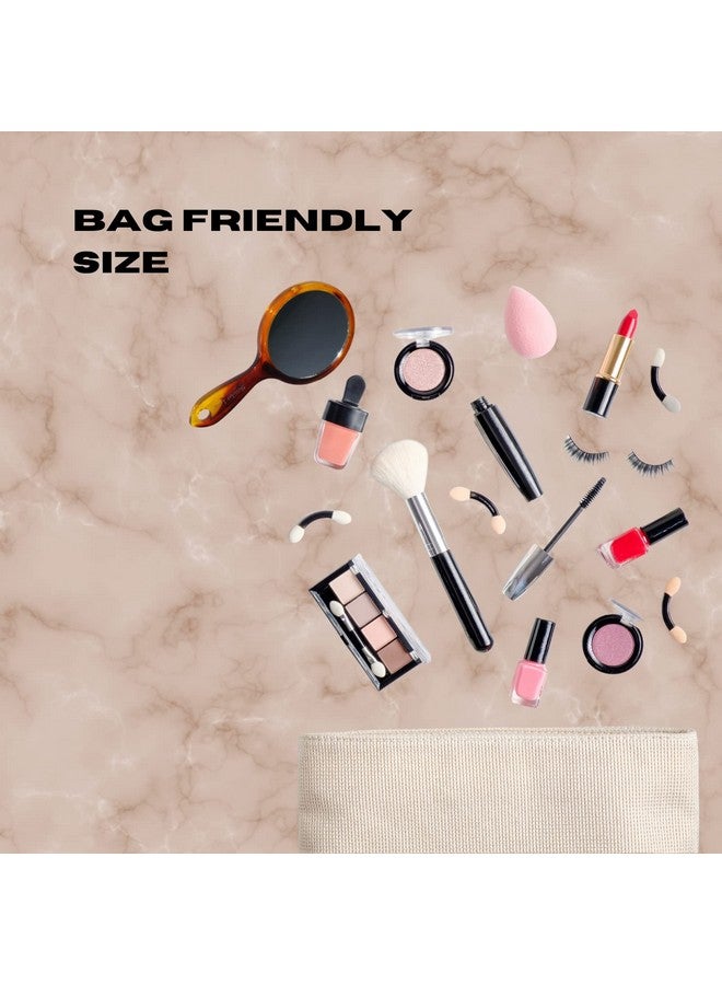 سكارليت لاين مرآة يد صغيرة مستديرة مزدوجة الجوانب احترافية من Scarlet Line مع مرآة مكبرة مدمجة مريحة للمكياج والسفر مع مقبض - Image 5