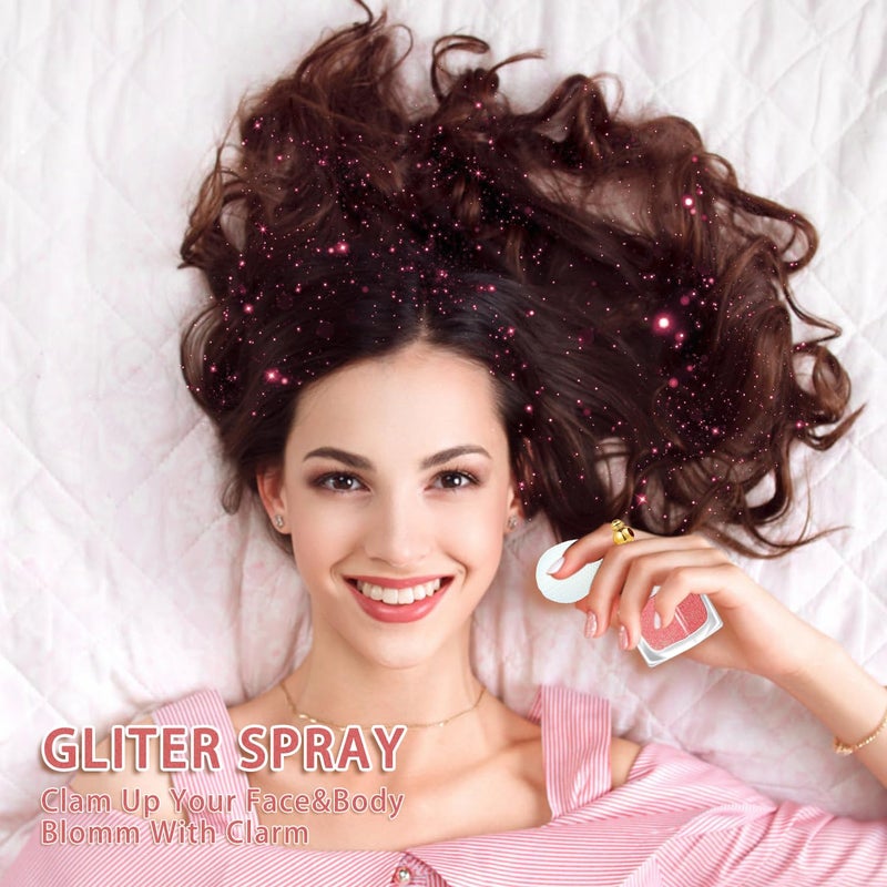 Etercycle Pink Body Glitter Spray, Shimmering Spray Powder Sparkle Powder, Cosmetic Shimmer Makeup Glitter for Hair and Body Face Clothes Nail Art Craft Design Easter Christmas Halloween Crafts - Image 5