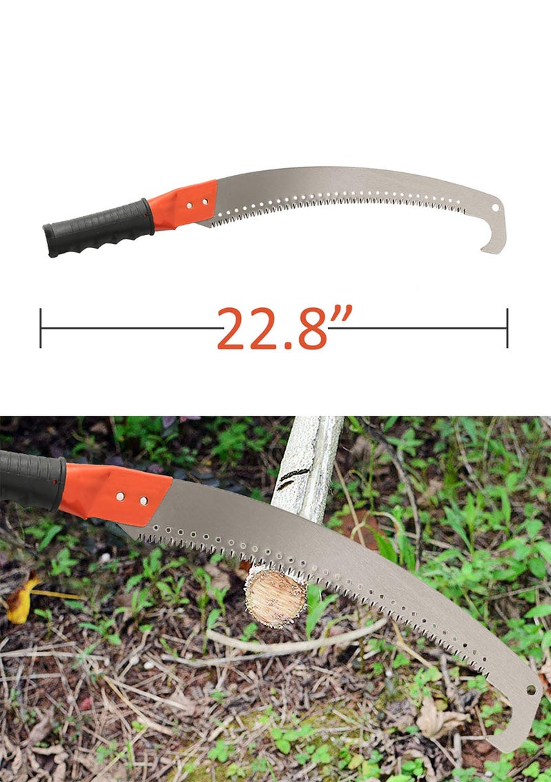 HOSKO 14FT Pole Saw for Tree Trimming, Long Extension Pruning Saw, Blade Tree Trimmer Pole, Manual Pole Cutter for, Yard Garden and Patios Trees Branches Cutting - Image 4