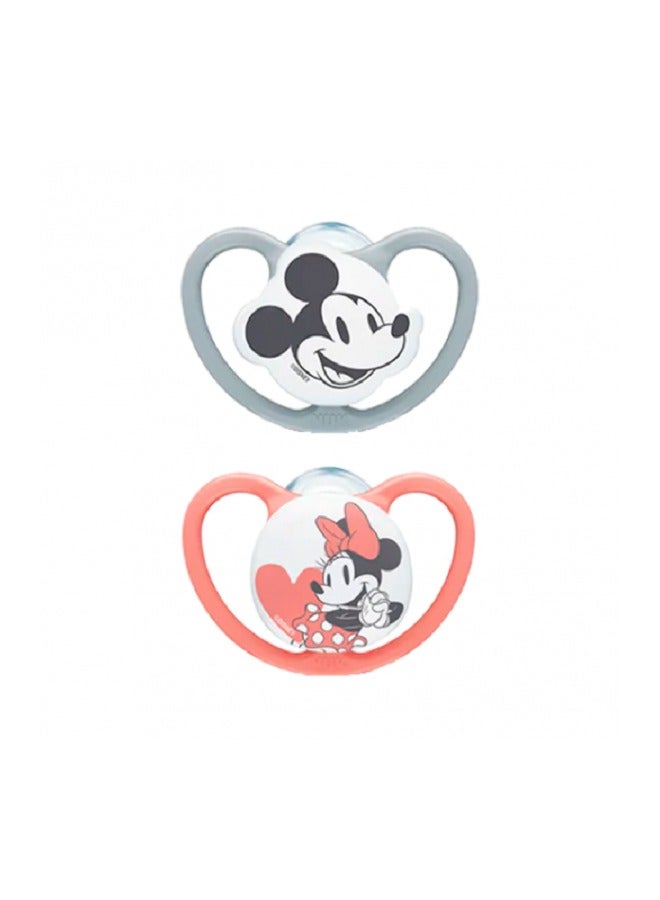 NUK Space Orthodontic Silicone Soother Disney Mickey Mouse Pack Of 2 - Image 2
