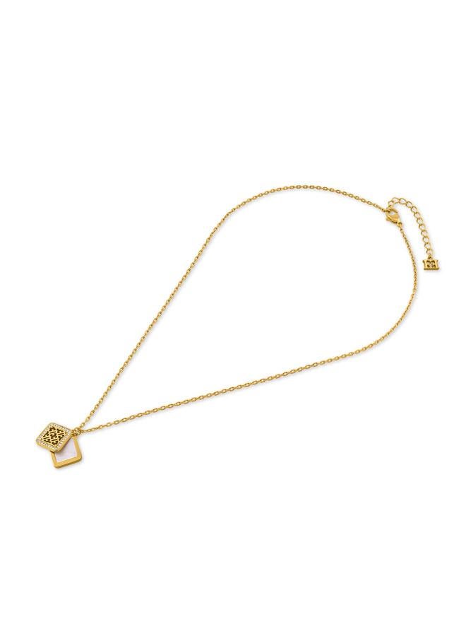 ESCADA Linda Gold Plated 316L Stainless Steel Pendant Necklace for Women, 450mm - Image 1