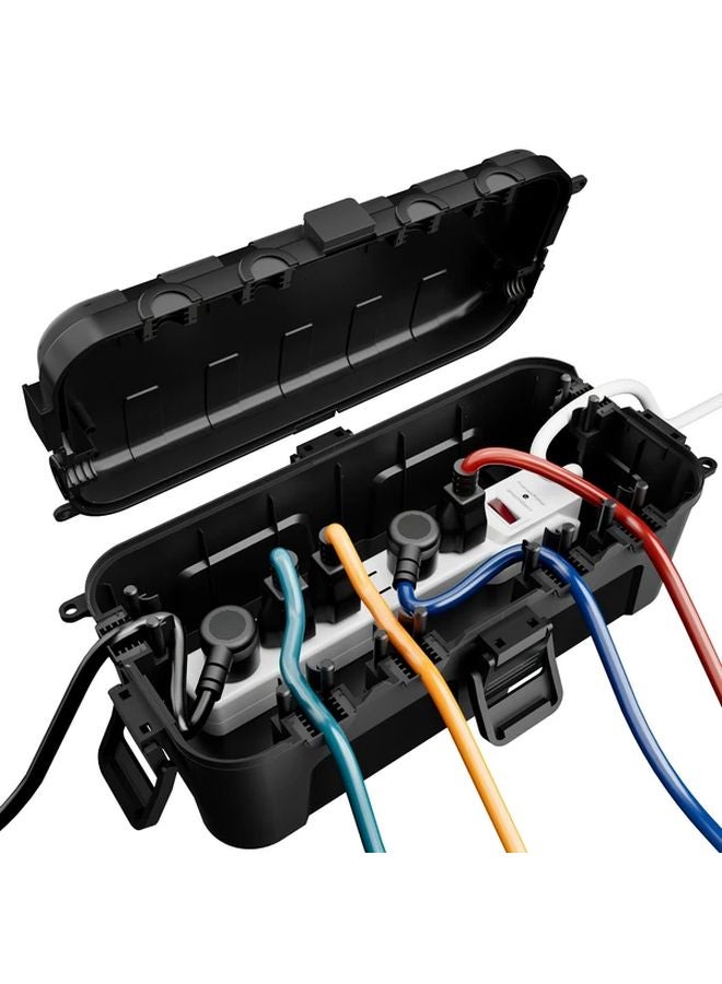 صندوق توصيل خارجي أسود بغطاء قابل للإزالة لديكورات عيد الميلاد - Image 1