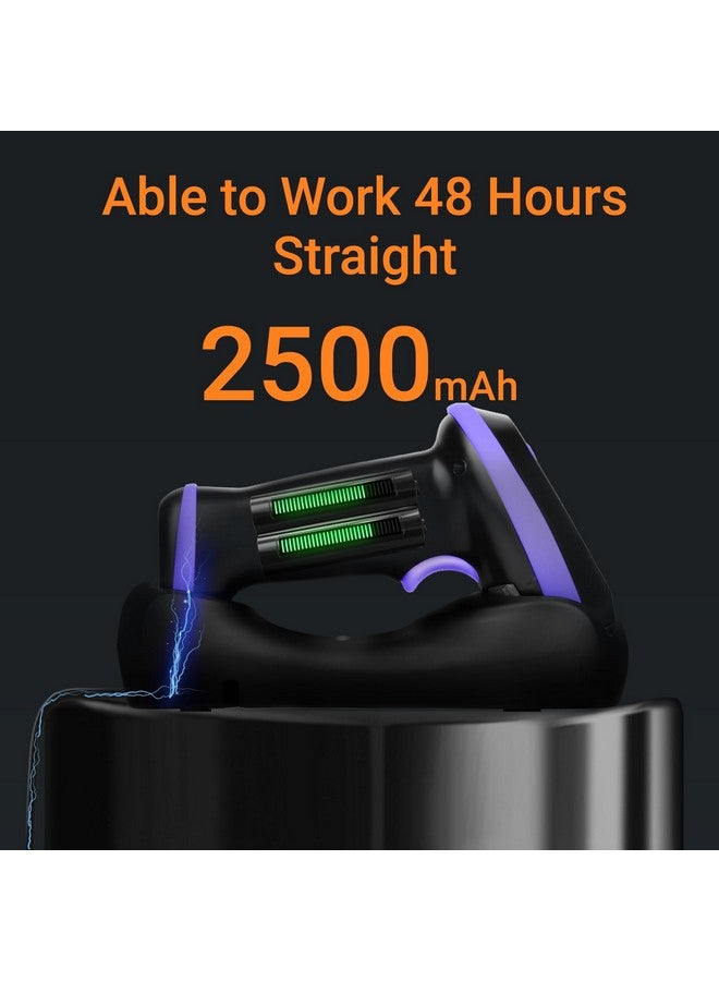 Tera Barcode Scanner Wireless With Screen: Pro Version 1D 2D Qr With Setting Keypad Charging Cradle Works With Bluetooth 2.4G Wireless Usb Wired Handheld Bar Code Reader Hw0009 Purple  - Image 3