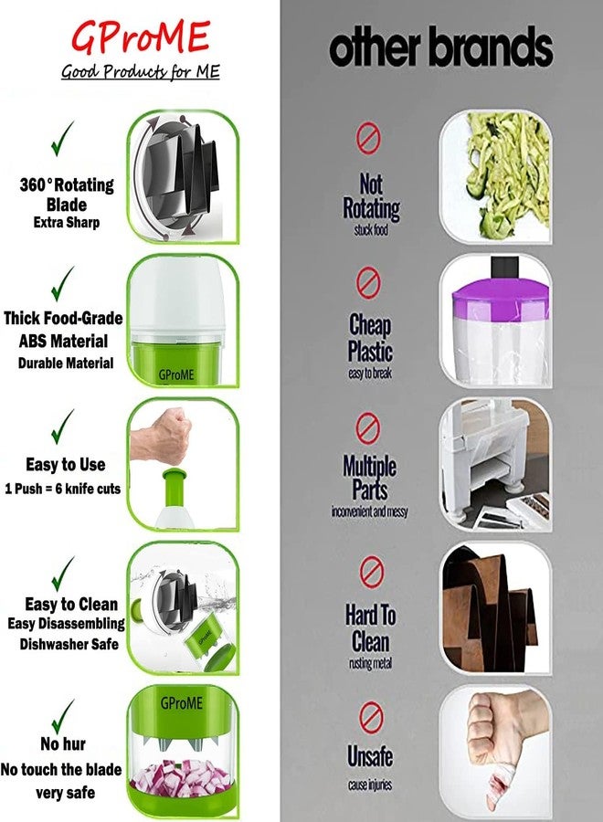 GProME New Food Chopper Manual Hand -Onion Chopper Dicer-Slap Vegetable Chop Cutter Mincer for Garlic Mushroom Nuts Almond Ginger Herbs Parsley Chili Tomato Durable,Dishwasher Safe,BPA Free(Large) - Image 4