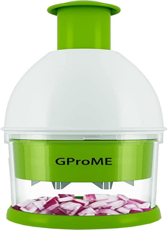 GProME New Food Chopper Manual Hand -Onion Chopper Dicer-Slap Vegetable Chop Cutter Mincer for Garlic Mushroom Nuts Almond Ginger Herbs Parsley Chili Tomato Durable,Dishwasher Safe,BPA Free(Large) - Image 1