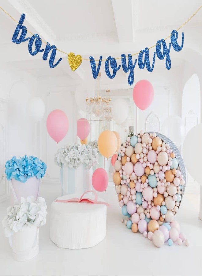 INNORU Bon Voyage Banner, Moving Away, Going Away, Graduation, Retirement, Travel Theme Party Decorations, Navy Blue Glitter - Image 5
