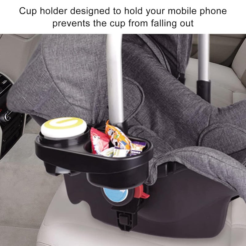 comfrt Stroller Cup Holder, Multifunction Double Universal Stroller Water Bottle Holder for Water Bottle Mobile Phones Stroller Cup Holder - Image 3