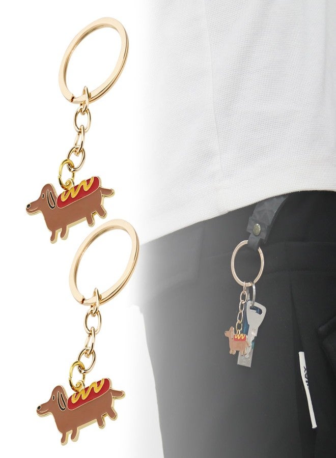 كريت آيديا فكرة إبداعية: سلسلتا مفاتيح على شكل كلب داشهوند، قطعتان، مقاس 38×18 مم، لون ذهبي، هدية مثالية لأعياد الميلاد، عيد الحب، عيد الشكر، رأس السنة، للنساء والفتيات والأطفال، لتزيين حقائبهم ومحافظهم. - Image 3