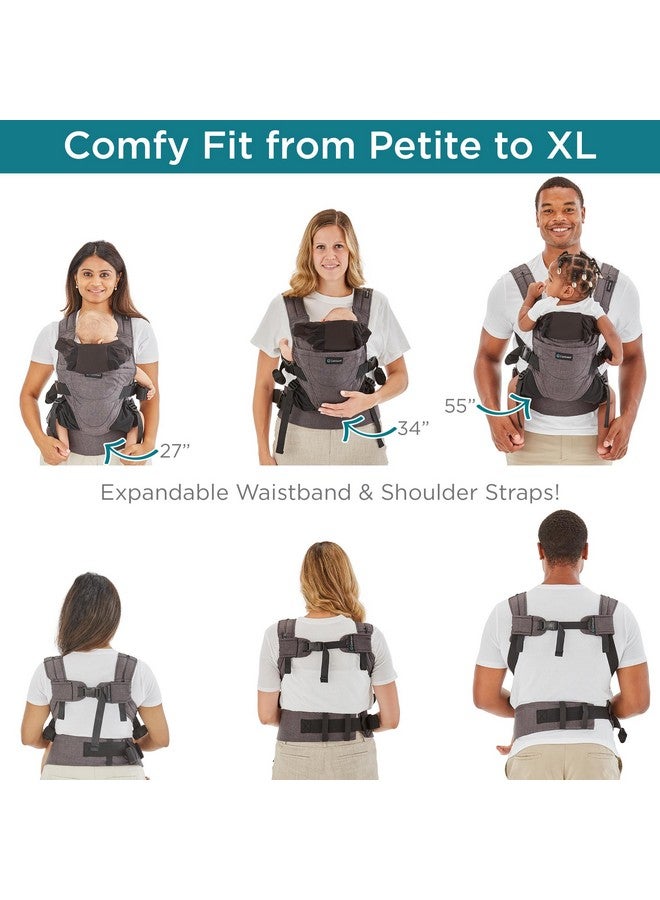 Contours Baby Carrier Newborn to Toddler | Journey 5 Position Convertible Easy-to-Use Baby Carrier with Pockets for Men and Women, Face in, Face Out, Front, Back & Hip (8-45 lbs) - Carbon Gray - Image 1