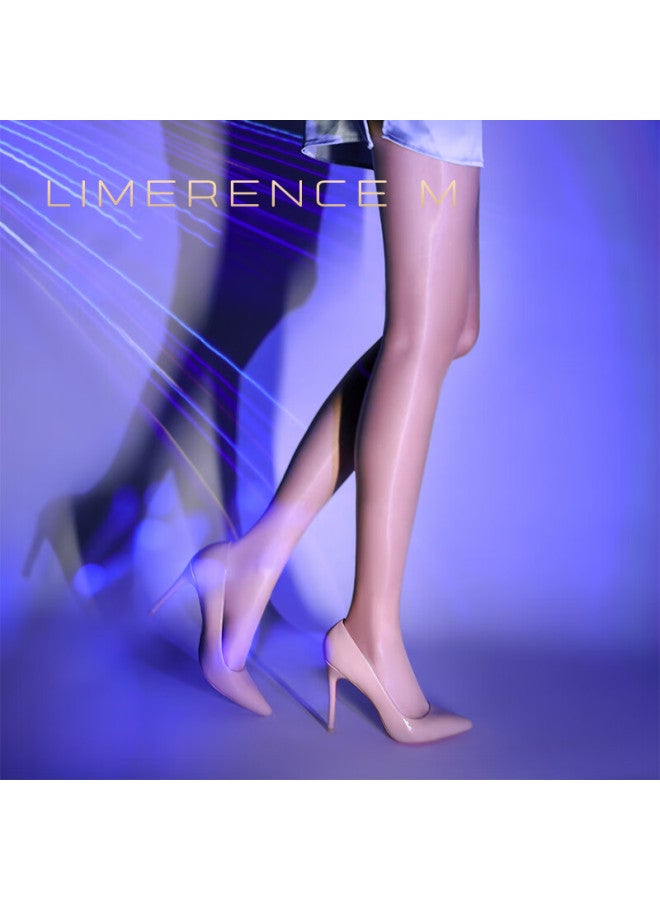 Limerence M Laimi Runsi Seamless Pantyhose, Ultra-thin, Silky Smooth, Shiny Over-knee Stockings, Honey Color, Closed Crotch, Size L - Image 5