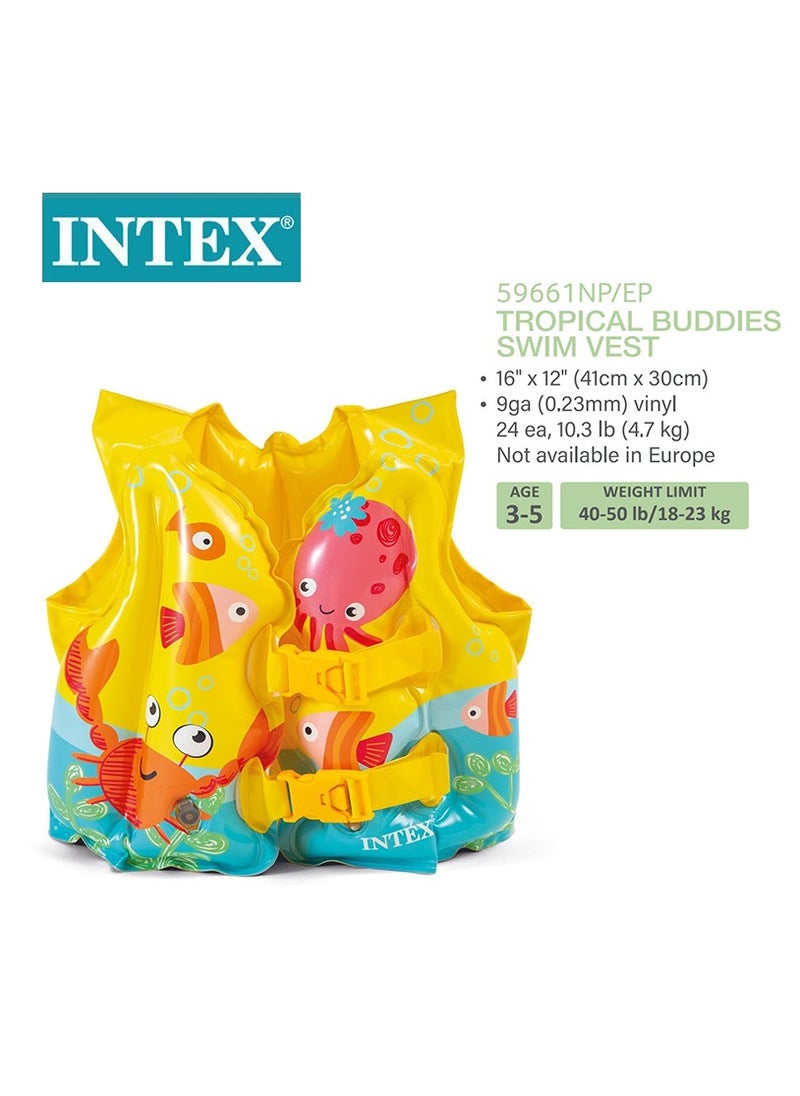 INTEX - Tropical Buddies Swim Vest Inflatable Life Jacket - Image 1