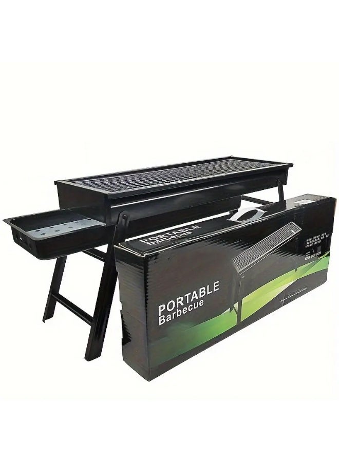 Foldable Charcoal BBQ Grill Portable Barbecue Grill For Outdoor Household Camping Grill Black - Image 1