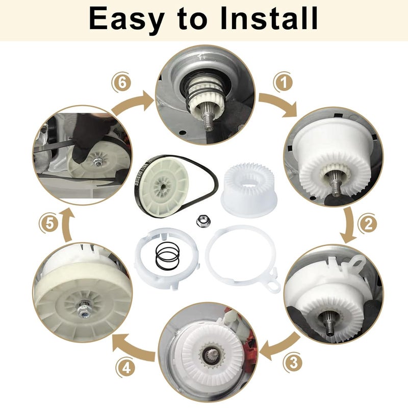 Dinghosen Upgraded W10721967 Washer Pulley Clutch Kit wr Laundry Dryer Balls & W10006384 Washer Drive Belt for Whirlpool, Kenmore, Maytag Washing Machine Replace W10721967, W10006356, AP5951296, W10315818 - Image 5